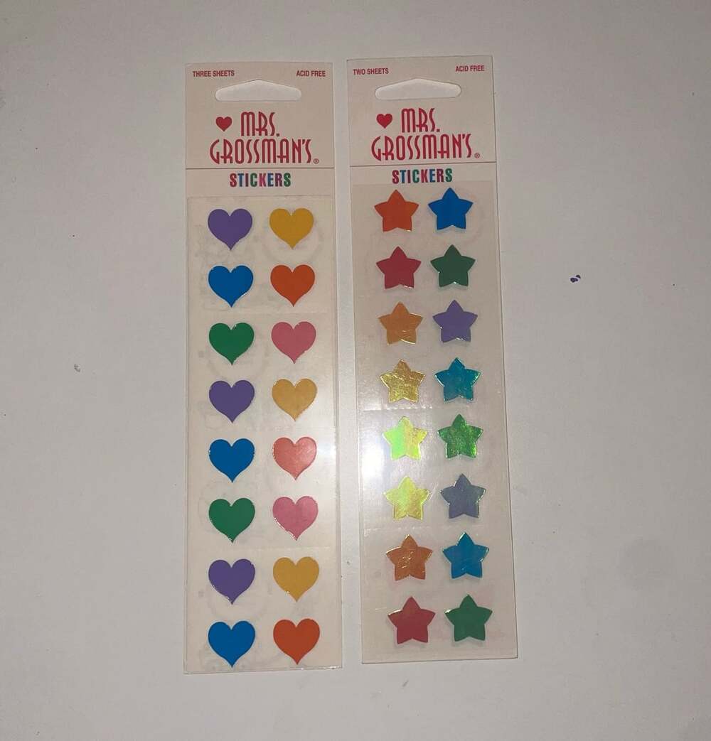 Mrs. Grossman's Hearts And Stars Sticker Sheets Lot